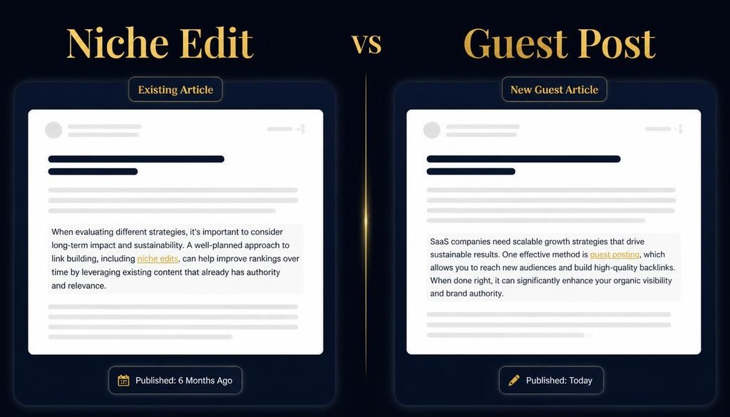Niche edits vs guest posts for SaaS SEO